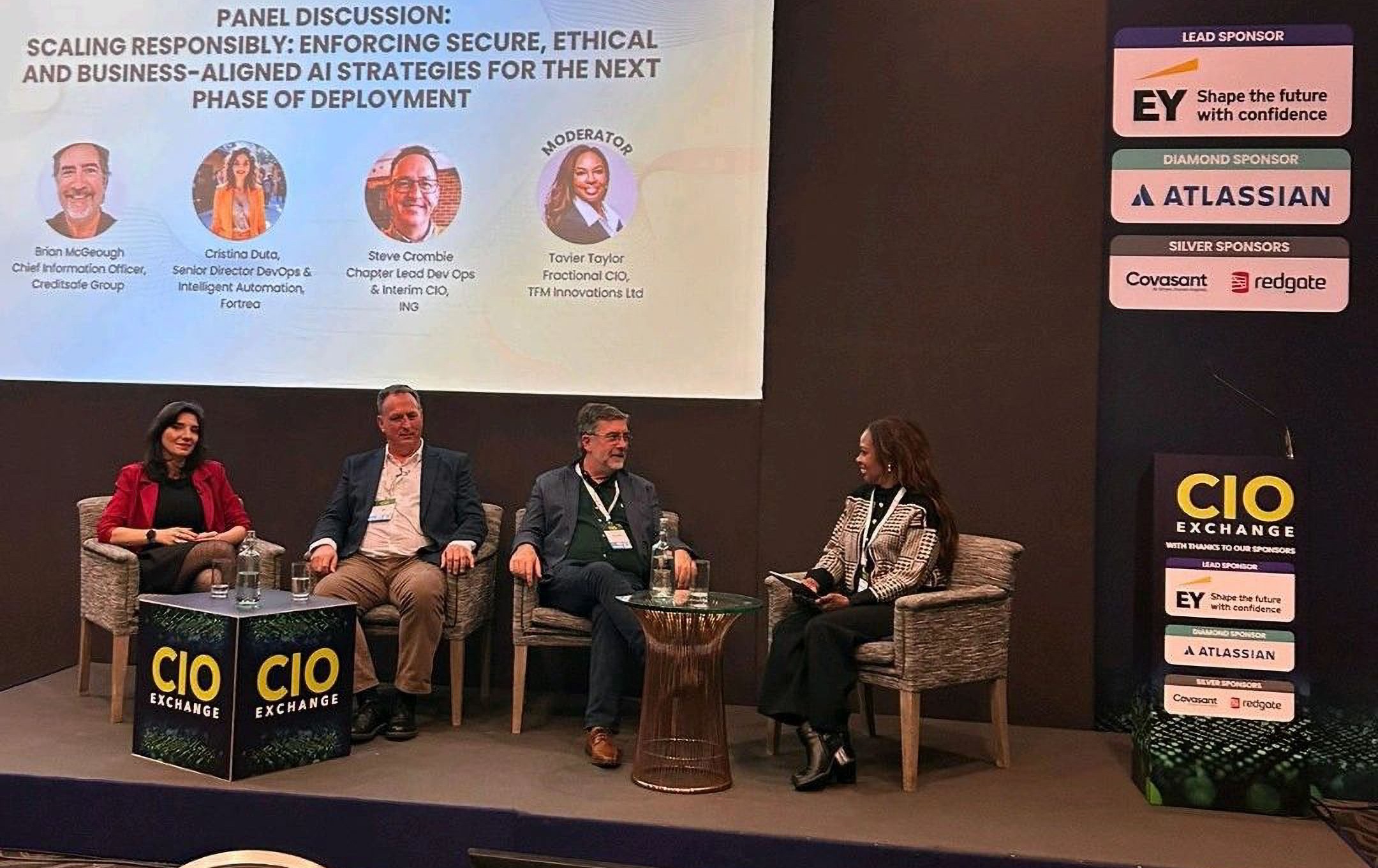 Creditsafe's CIO, Brian, attending a panel event as part of his tour of technology events.