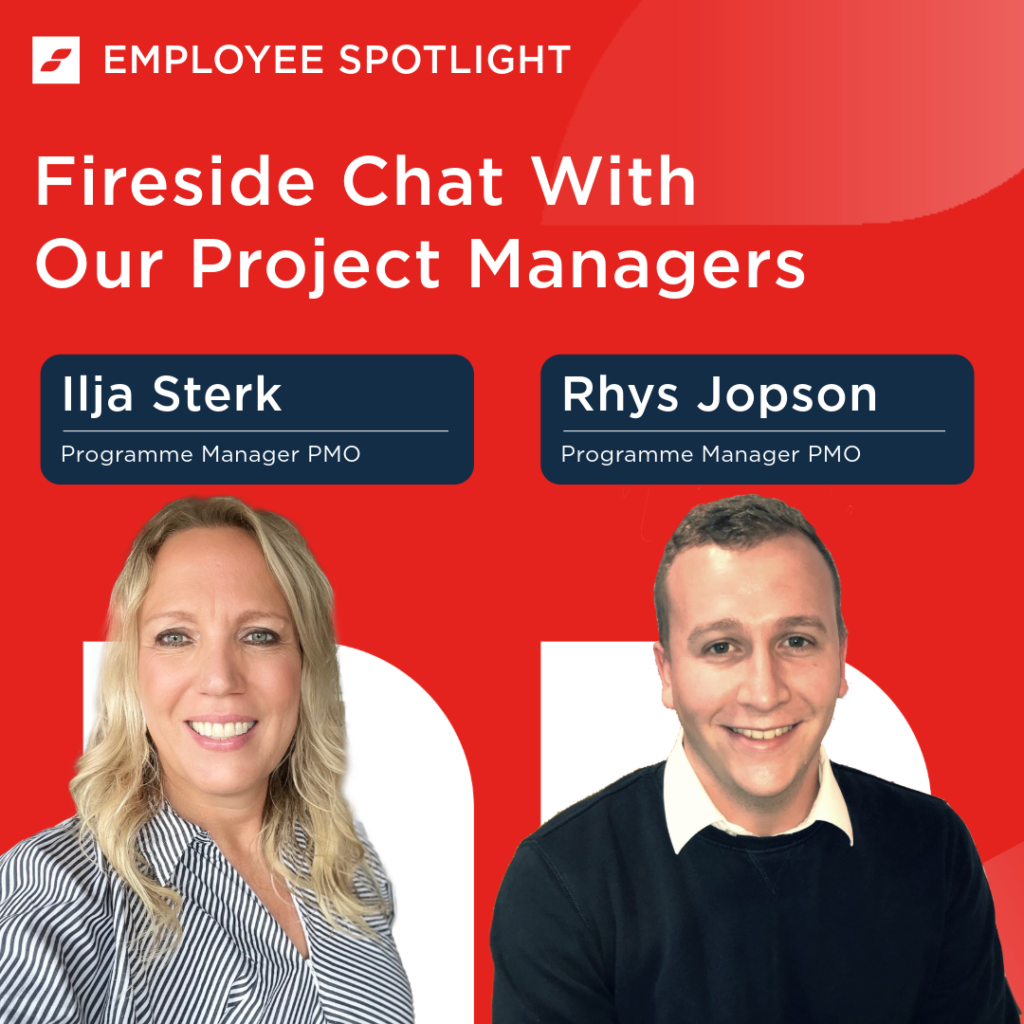A graphic image depicting two of our Project Managers, Ilja Sterk and Rhys Jopson.