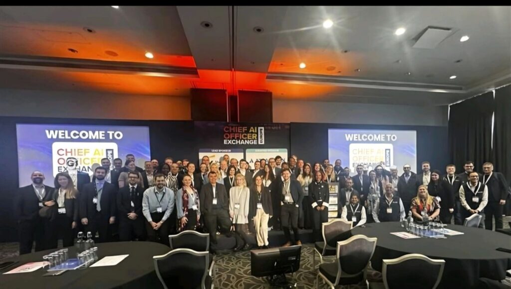 A group picture from the The Chief AI Officer Exchange event that Brian, our CIO, attended.